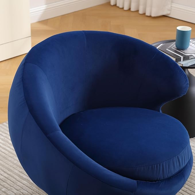 360 Degree Swivel Cuddle Barrel Accent Chairs Round Armchairs with Wide Upholstered Fluffy Fabric Chair for Living Room Bedroom Office Waiting Rooms