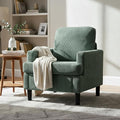 Modern Accent Chair Cozy Living Room Chairs Mid Century Modern Accent Chairs Reading Chair with Armrests for Living Room Bedroom and Study（Green）