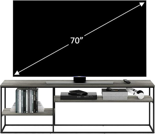 Furinno Moretti Modern Lifestyle TV Stand Entertainment Center for TV up to 78 Inch for Living Room Bedroom Grey Oak