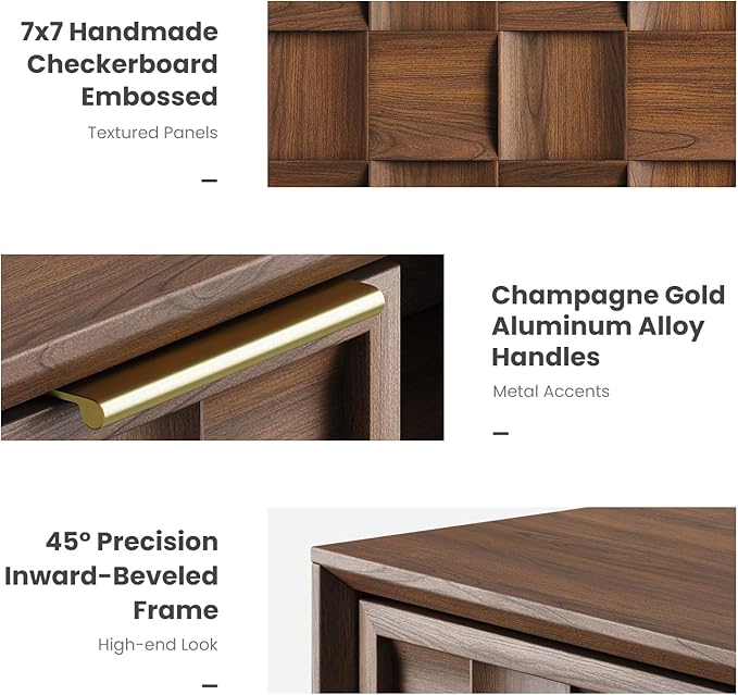 COLAMY TV Stand with Two Doors Entertainment Center 59 with Adjustable Shelves and Storage Mid-Century Modern TV Stand for 50/55/65 inch TV Media Console Cabinet for Living Room Bedroom Walnut