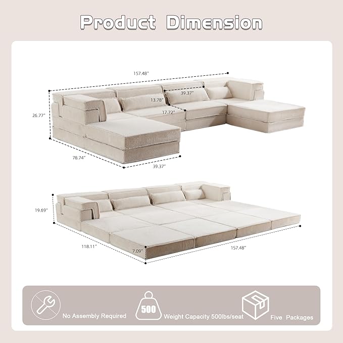 KEIKI 2Seat Modular Velvet Sofa Couch with Chaise Memory Foam for Modern Home Small Space Style Conscious Minimalists Warm Inviting Comfy Supportive Rest Space Elegant Premium Design White