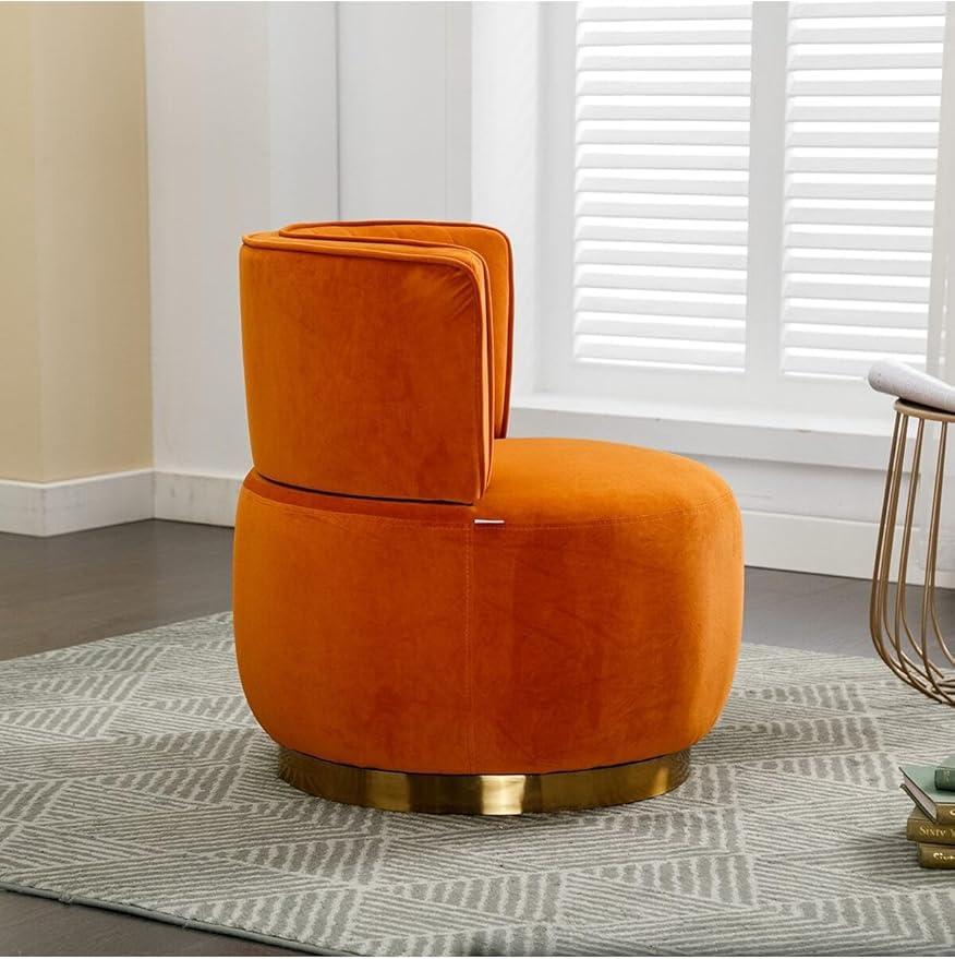 KINFFICT Velvet Swivel Accent Barrel Chair Set of 2 Mid Century Modern Arm Chair 360° Swivel Club Chairs Upholstered Comfy Single Sofa Chair Cozy Leisure Chair for Living Room Bedroom Lounge Hotel