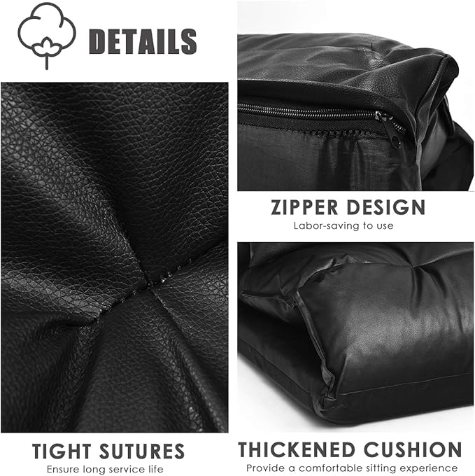 Giantex Convertible Sofa Bed Floor Couch with 2 Pillows PU Leather Loveseat Recliner Folding Lazy Sleeper Sofa 5 Position Video Gaming Sofa Mattress for Reading Living Room Bedroom