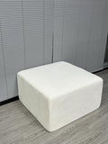 79 Convertible Sofa Bed for Small Spaces No Assembly 5-in-1 Modular Futon with Fixed Frame Removable Armrests &amp Memory Foam Mattress Corduroy Sleeper Couch (White-Ottoman)