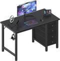 Lufeiya Small Gaming Desk with 4 Drawers 40 Inch Kids Girls Teen Cute Study Desk for Bedroom Reversible Work Computer Writing Table Desks for Small Space Home Office Black