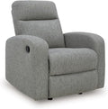 Signature Design by Ashley Carrigan Lane Modern Pull Tab Rocking Recliner Light Gray