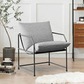 Modern Mid Century Modern Accent Chair Comfy Reading Chair for Living Room Bedroom Upholstered Lounge Chair(Gray 1)