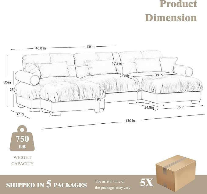 Oversized Modular Velvet Sectional Cloud Sofa Couch with Movable OttomanCorner Sofa with Comfortable Armrests Deep Seat Convertible L or U Shaped Couch (Olive Green 3 Seat+ 2 Ottomans)