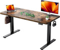 Electric Standing Desk Adjustable - 60x28 Inch Sit Stand Desk with 1 Inch Thick Tabletop Double Beam Frame 3 Memory Height Adjustment Cable Management for Home Office