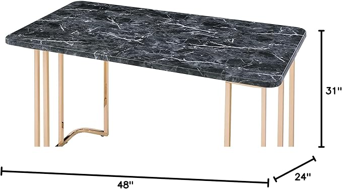 HOMES: Inside + Out Sevehills Modern Metal 48 in. Writing Desk with USB Port for Home Office Black