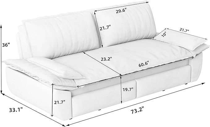 Ball &amp Cast 70.1 Convertible Sofa Bed3-in-1 Pull Out Couch with Side PocketsMulti-Functional Velvet Loveseat for Living RoomBedroomApartmentOfficeBlack