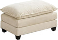 Chenille Upholstered Ottoman Footstool with Cushion for Sectional Sofa Couch 300lbs for Living RoomApartmentHome Theater(Beige)