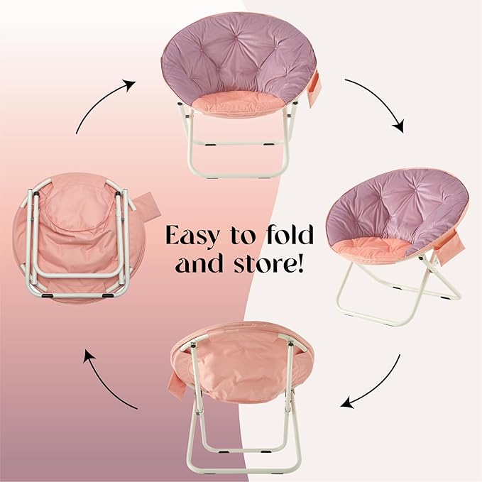 Urban Lifestyle Colorblock Micromink Saucer™ Chair with White Legs Purple/Pink