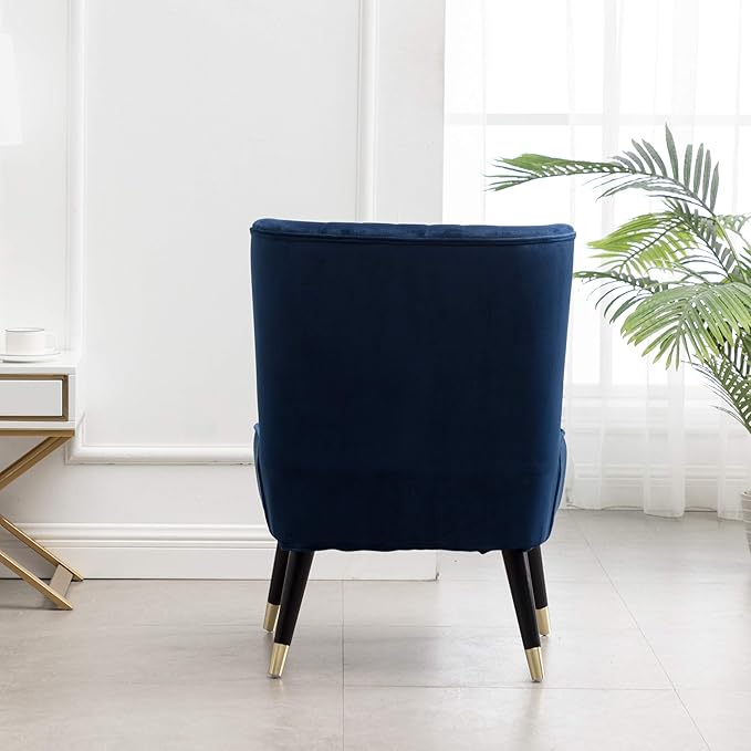 Elon Contemporary Velvet Upholstered Accent Chair Blue