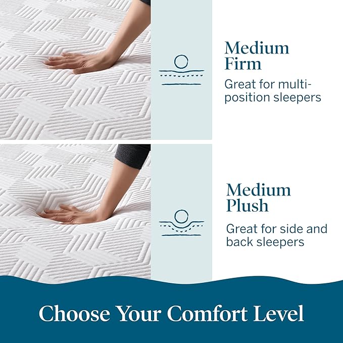 Lucid 8 Inch Memory Foam Mattress - Medium Plush Feel - Infused with Refreshing Bamboo Charcoal and Cooling Gel - Bed in a Box - Temperature Regulating - Pressure Relief - Breathable - Full Size