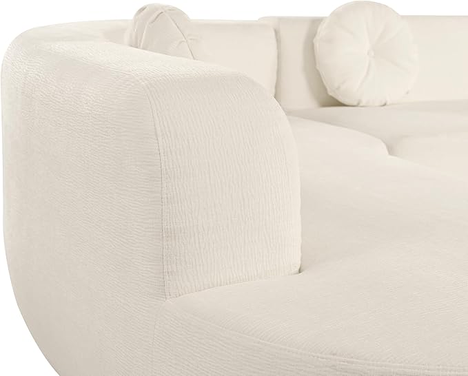 122 Oversize Curved Sectional Sofa with High-Density Cushions for Living Room Modular Corner Floor Sectional Couch with Chaise L-shape Upholstered Sofa for Apartment Office Studio No Assembly