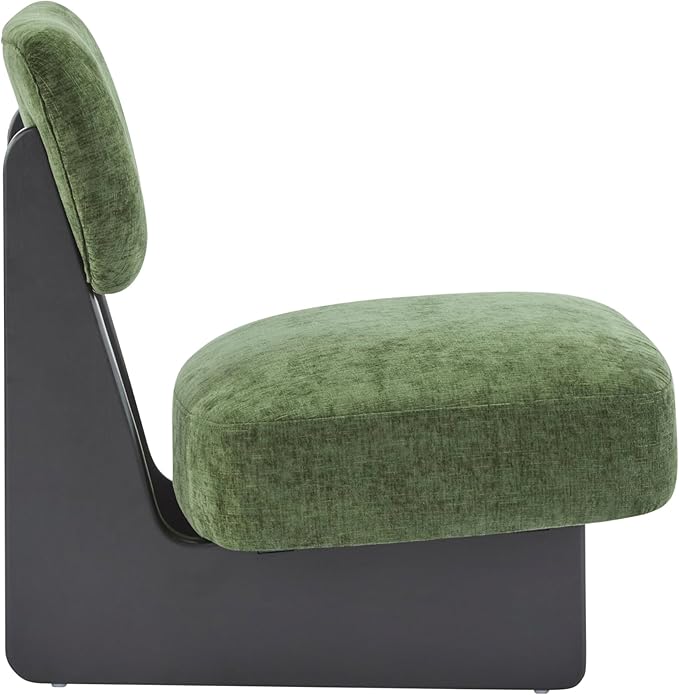 Set of Two Accent Chairs Chairs Living Room Set of 2 - Comfortable Accent Chair with Soft Upholstery Armless Chair with Wood Base for Small Spaces Living Room Bedroom (Black+Green)