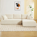 96” Modular Sectional Sofa Couches l-Shape Couch 3 Seat Modular Sofa Memory Foam Sectional Couches for Living Room Cloud Couch with Oversized Chaise (Beige Right Facing Chaise)