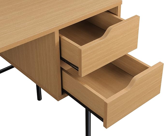 OSP Home Furnishings Denmark Writing Desk with Lockdowel Fastening System Natural