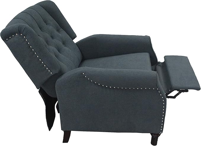 Redde Boo Classic Dark Gray Waterproof Fabric Living Room Pull Button Sofa High Back Manual Recliner Chair Cinema Home Theatre Cozy Recliner Sofa