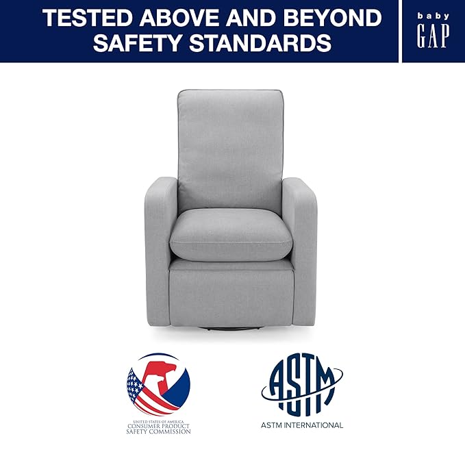 GAP babyGap Cloud Recliner with LiveSmart Evolve - Sustainable Performance Fabric Grey