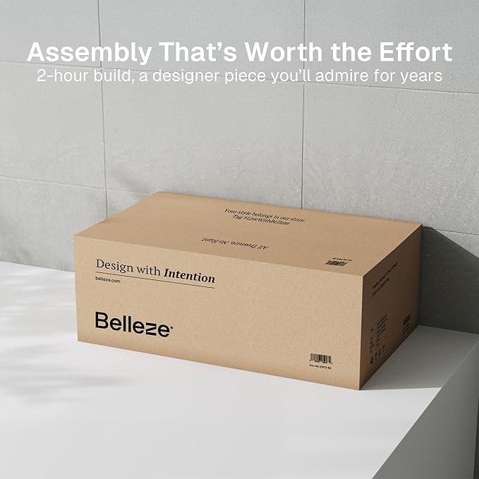 BELLEZE 67 Fluted TV Stand with Electric Fireplace Heater w/Sound Curved Entertainment Center with Sliding Tambour Doors Media Console Table for TV up to 75 for Living Room (Camel)