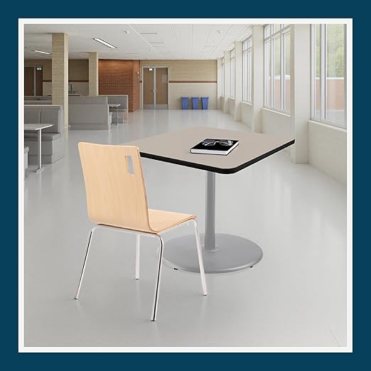 OEF Furnishings OEFCTG33636RDGY Premium Commercial-Grade Restaurant and Breakroom Cafe Table (Square 36 in Side 30 in Dining Height Round-Base Gray Frame Gray Nebula Laminate)