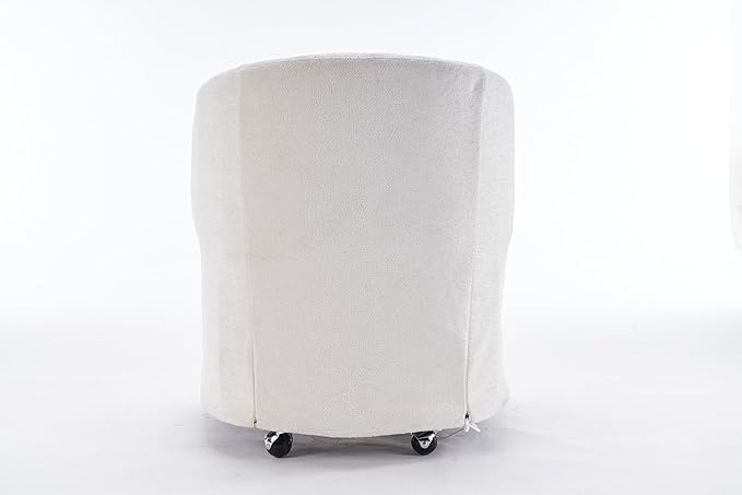 KEIKI Set of 1 Chenille Fabric Swivel Dining Chairs with Universal Wheels Ergonomic Backrest 250 lbs Capacity Easy Assembly for Small Spaces