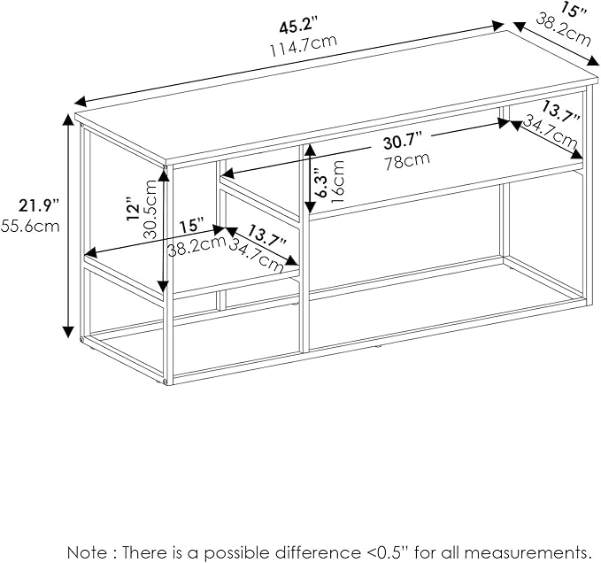 FURINNO Moretti Modern Lifestyle TV Stand Columbia Walnut