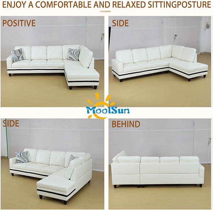L-Shaped Combination Sofa Set Luxurious Synthetic Leather Living Room Sofa Suitable for Living Rooms Bedrooms Apartments and Offices