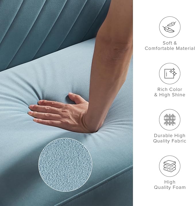 mopio 76.4 Futon Sofa Bed Couch Loveseat Sleeper Sofa Mid Century Modern Futon Couch Sofa Cama Couches for Living Room (Sky Blue Premium Velvet)