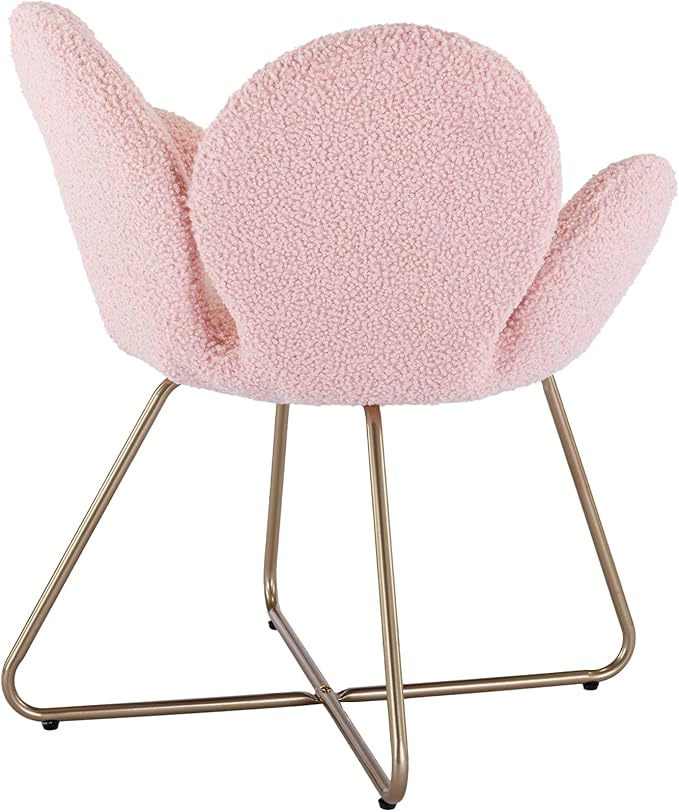Modern Velvet Accent Chair Comfy Cute Upholstered Vanity Desk Chair w/Metal Legs Soft CushionArmchair for Living Room 2PC/Set