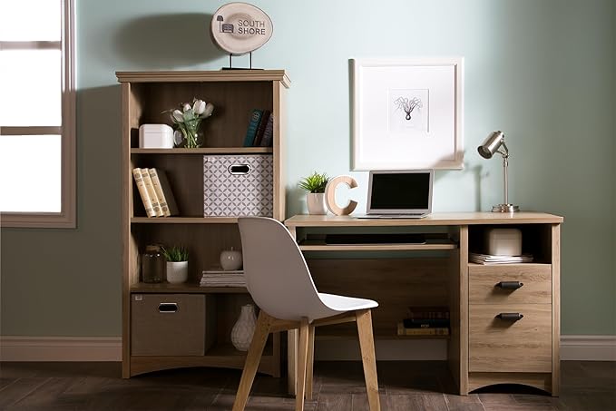 South Shore Gascony Desk Rustic Oak Traditional