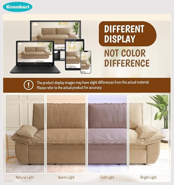 73.2 Queen Size 3-in-1 Convertible Pull Out Sofa Bed with Wheels Multi-Functional Velvet Loveseat Bed for Living Room and Bedroom (Camel)