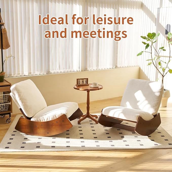 Corduroy Cozy Glide Rocking Chair: Ergonomic Comfort Smooth Motion Retro Style for Nursery Living Room or Bedroom