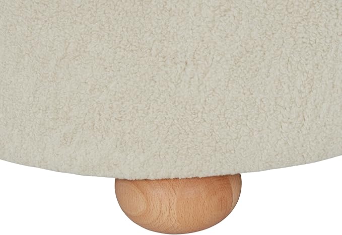 SAFAVIEH Couture Collection – Galloway Faux Shearling Wingback Accent Chair Beige Teddy Upholstered Lounge Seating (SFV5139C)