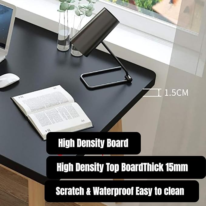 Modern Black Wooden Computer Table 40 L x 20 W x 30 H inches – Durable and Stylish Desk for Home Office Bedroom or Study
