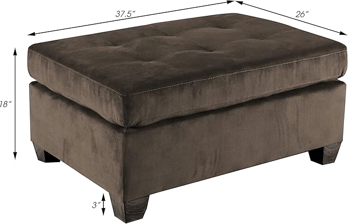 Homelegance Emilio 3-Piece Reversible Sectional with Ottoman - Chocolate
