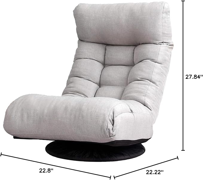 Single Reclining Chair Modern Grey Solid Recliner Adjustable Height Indoor Use Living Room