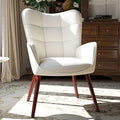 Homy Casa Accent Chair - Modern Upholstered Arm Chair with Comfortable Padded Seat High Backrest and Wooden Legs - Lounge Chair for Living Room Bedroom or Mid-Century Modern Décor