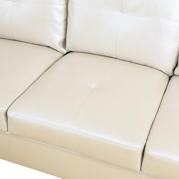 L-Shaped Combination Sofa Set Luxurious Synthetic Leather Living Room Sofa Suitable for Living Rooms Bedrooms Apartments and Offices