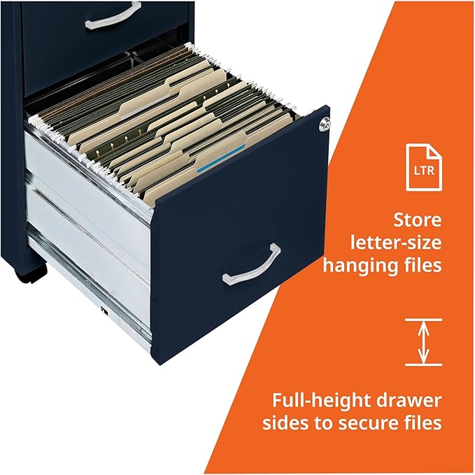 Lorell LYS SOHO File/File Mobile File Cabinet Navy