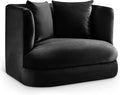 Meridian Furniture 699Black-C Alder Collection Modern | Contemporary Chair with Ultra Luxe Black Velvet 460 GSM Velvet Solid Wood Frame 38 W x 36 D x 30 H Black