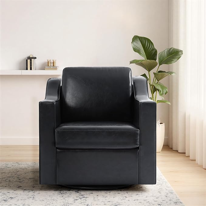 Swivel Accent Chair Modern Round Barrel Arm Chair for Living Room Bedroom Comfy Club Reading Chairs for Adults