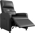 Ergonomic Power Recliner Chair Electric Recliner Tall Back Overstuffed PU Side PocketsRecliner for Living Room Home Theater &amp Game Rooms