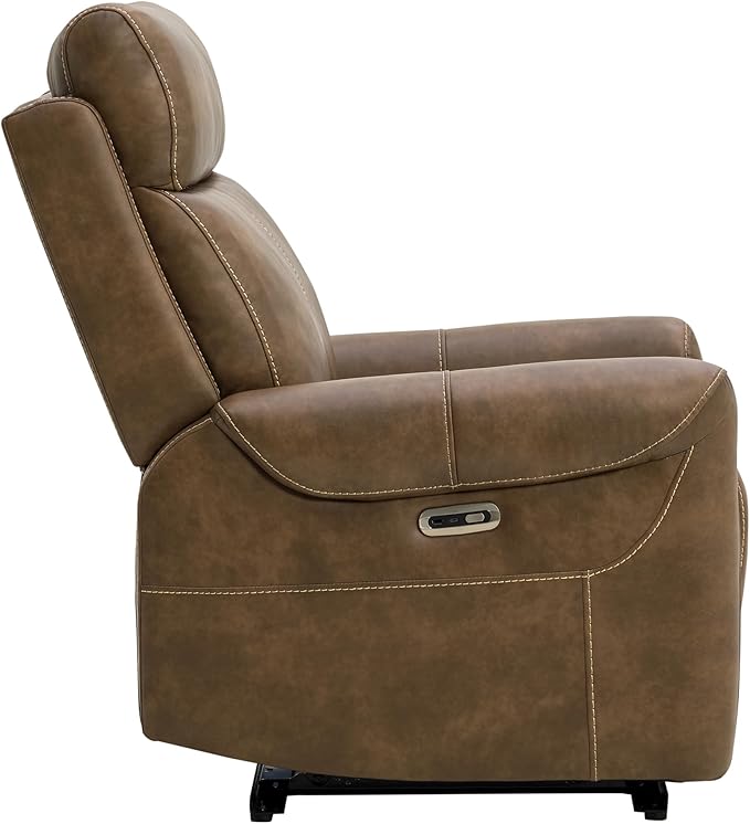 Leather Recliner Chair for Adults Wall Hugger RV Recliner with USB Charging Ports Electric Power Reclining Sofa for Living Room Home Theater Seating Bedroom