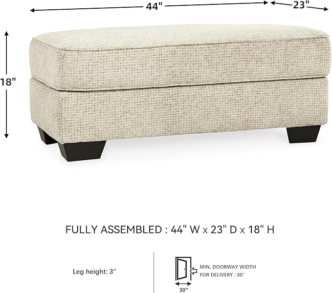 Signature Design by Ashley Monaghan Classic Upholstered Ottoman Beige