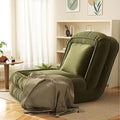 Lazy Sofa Couch 5 Adjustable Position Floor Sofa Fits with 2 Pillows Folding Tatami Lazy Bed Suit to Put in Bedroom Living Room (Green-3)