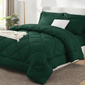 CozyLux Oversized Queen Comforter Set Emerald Green 7 Pieces Bed in a Bag Comforter Set with Sheets All Season Bedding Set with Down Alternative Comforter Sheets Pillowcases &amp Shams