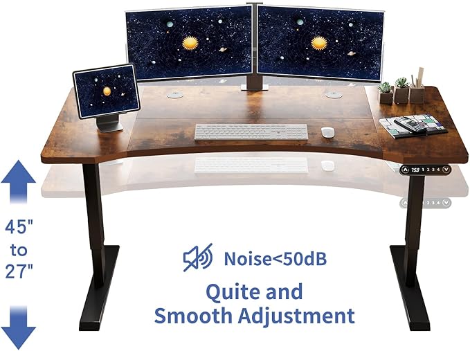 55 Inch Computer Desk Large Office Desk for Home Office Modern Writing Table with Sturdy Metal Frame